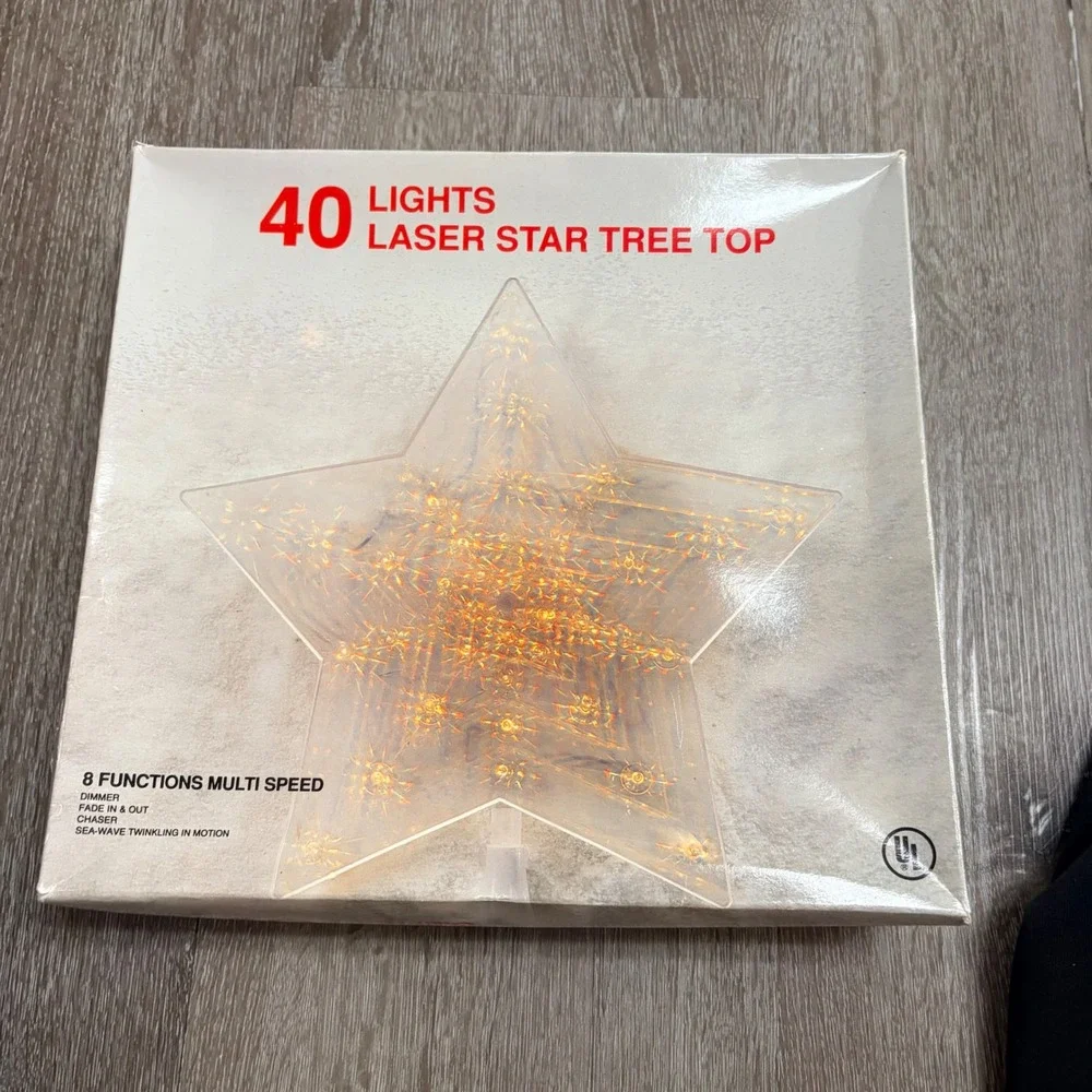 40 Lights Laser Star Tree Top 8 Function Multi Speed Prismatic Christmas Decor